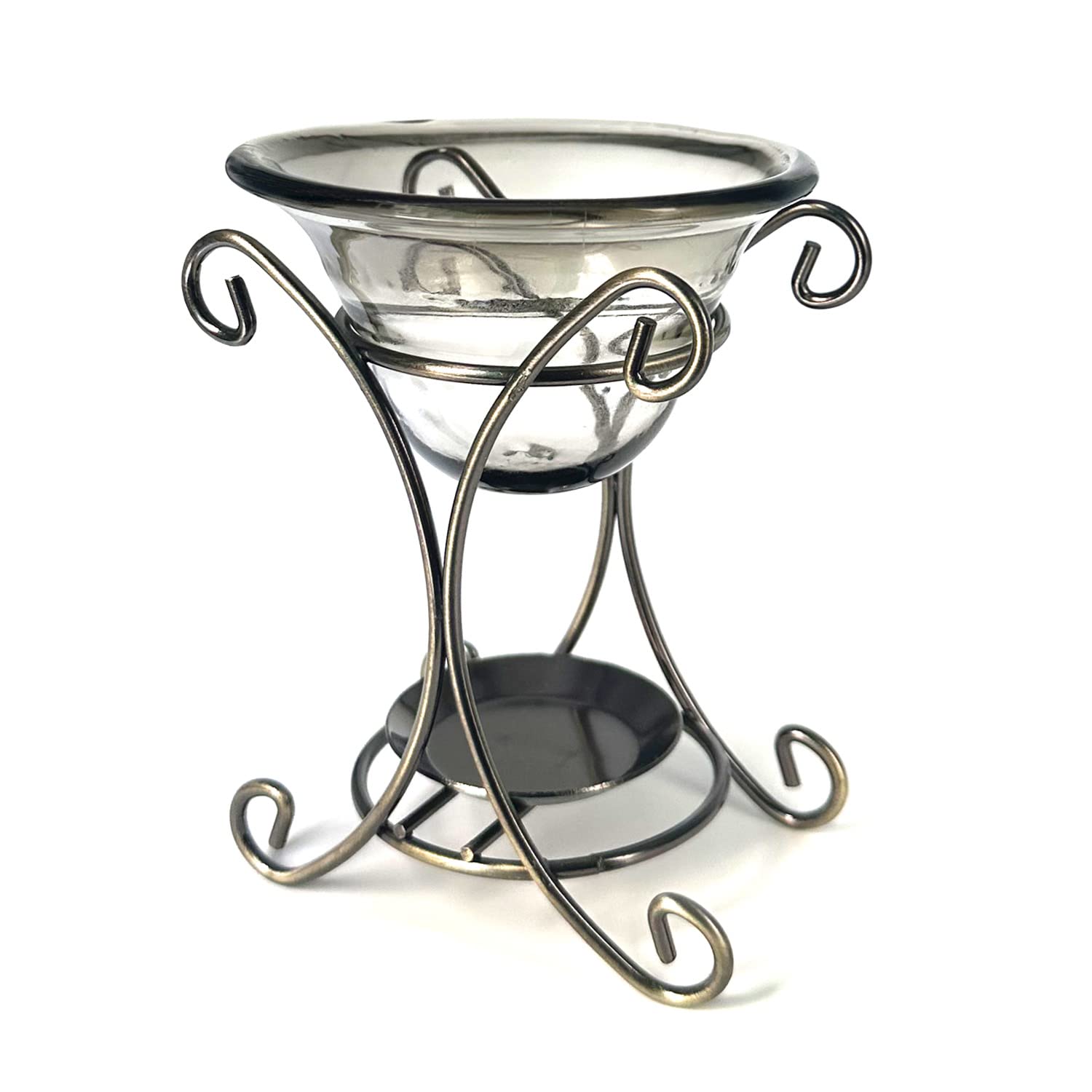 Bronze Vintage Metal Tea Light Candle Holder Wax Warmer Aromatherapy Essential Oil Burner (Style 2)