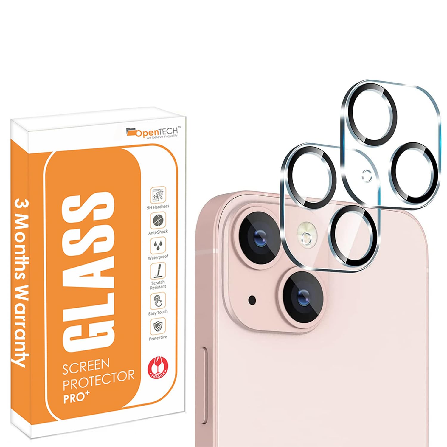 OpenTech® Premium Camera Lens Protector Tempered Glass Compatible For iPhone 14 / iPhone 14 Plus With Edge To Edge Coverage (Full Transparent) (Pack of Two) (B0DHGB8317) Amazon Price History, Amazon Price Tracker