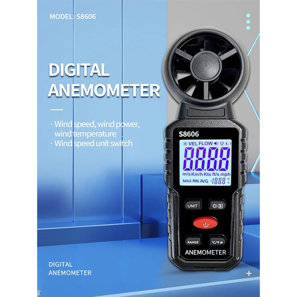JAVERGGN S8606 Anemometer Wind Meter Tester Measuring Air Indoor Outdoor Wind Speed Temperature Volume Sensing High - Image 2