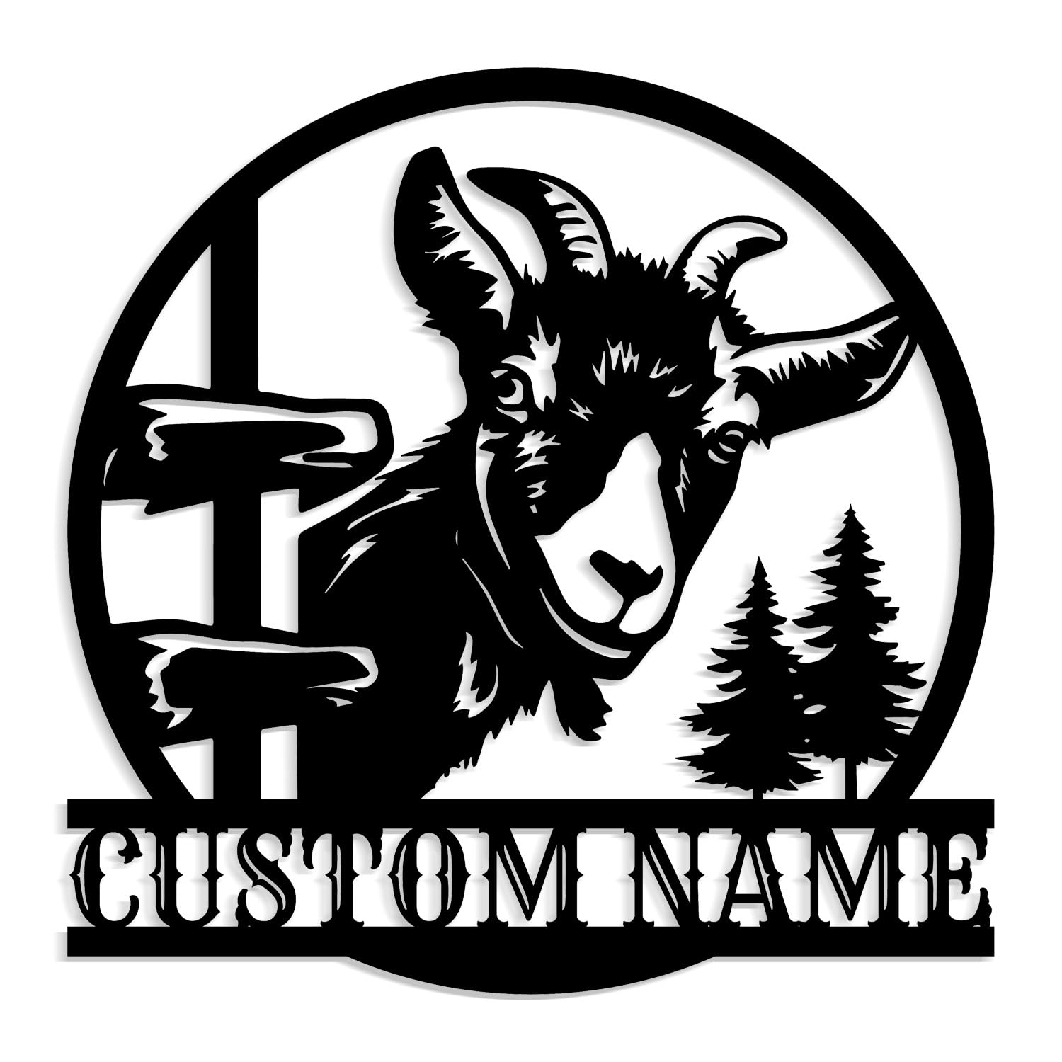 Meigoart Style-3 Personalized Goat Metal Sign, Goat Farm Sign,Goat Metal Wall Art,Farmhouse Wall Decor,Gift For Farmer,Ranch Barn Sign Home Decor (Style-3)