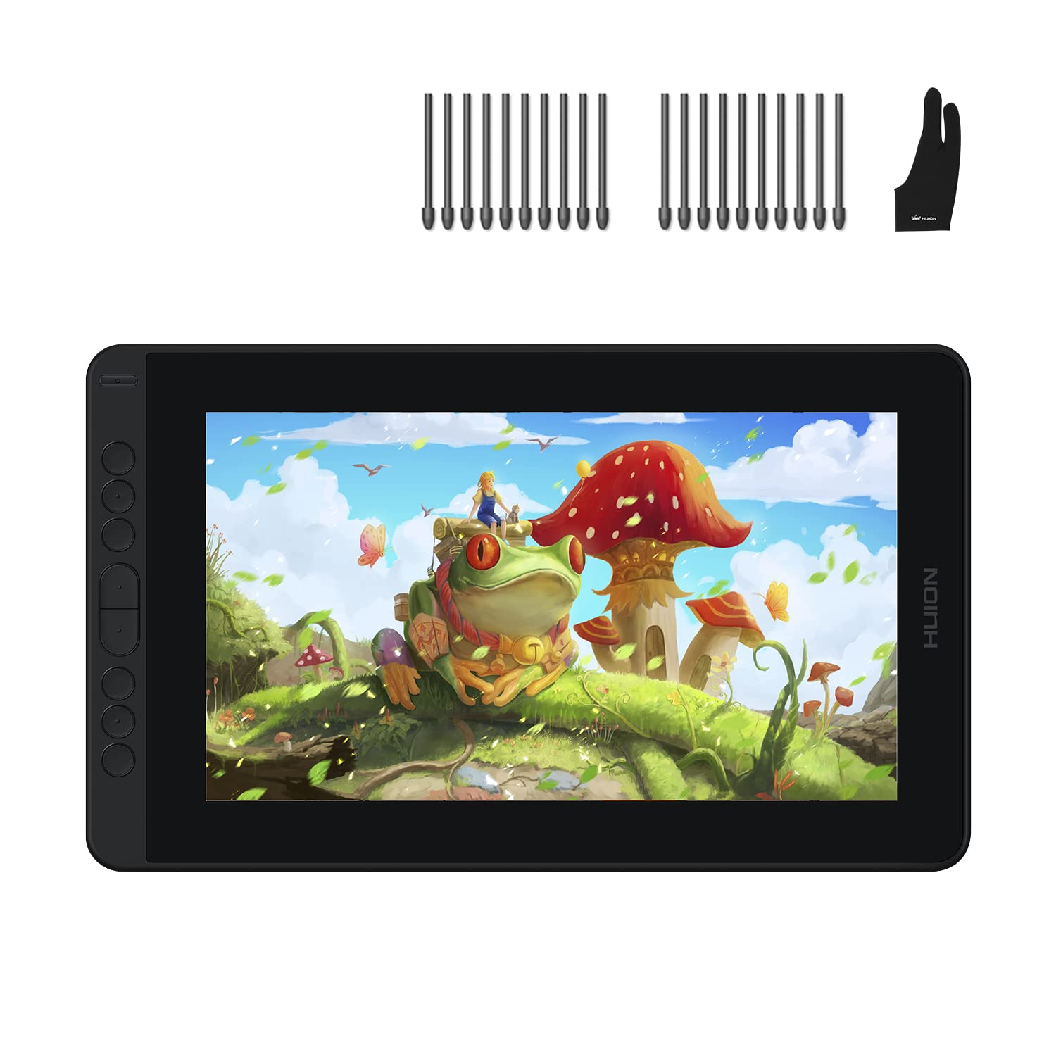 HUION KAMVAS 12 Drawing Tablet with Full-Laminated Screen USB-C Connection  Tilt Support, Graphics Tablet Bundle with 10 Pen Nibs for Digital