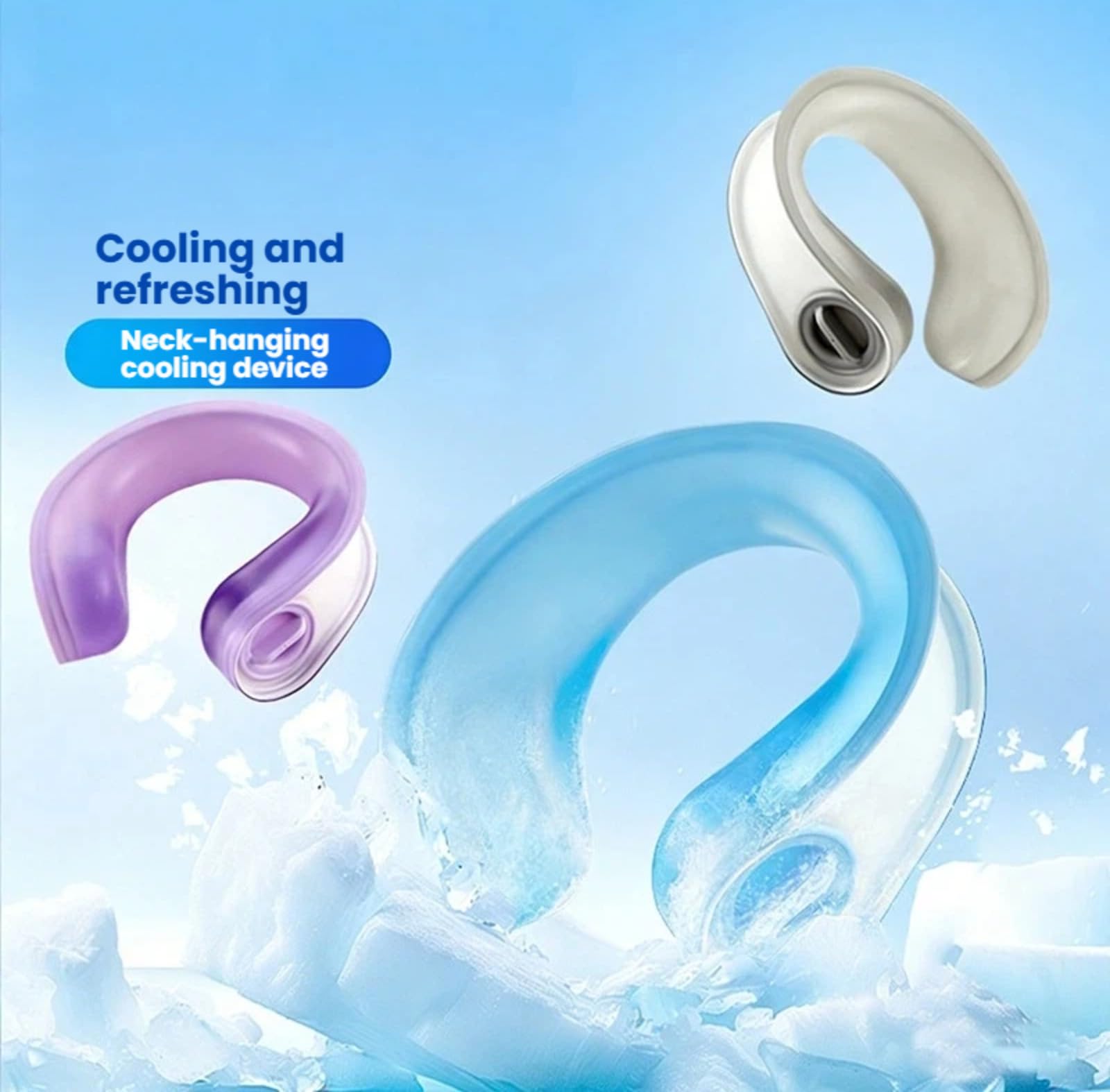 Anillo de enfriamiento reutilizable para el cuello, envoltura de cuello de hielo, tubo enfriador de cuello de verano para aliviar el calor, actividades al aire libre