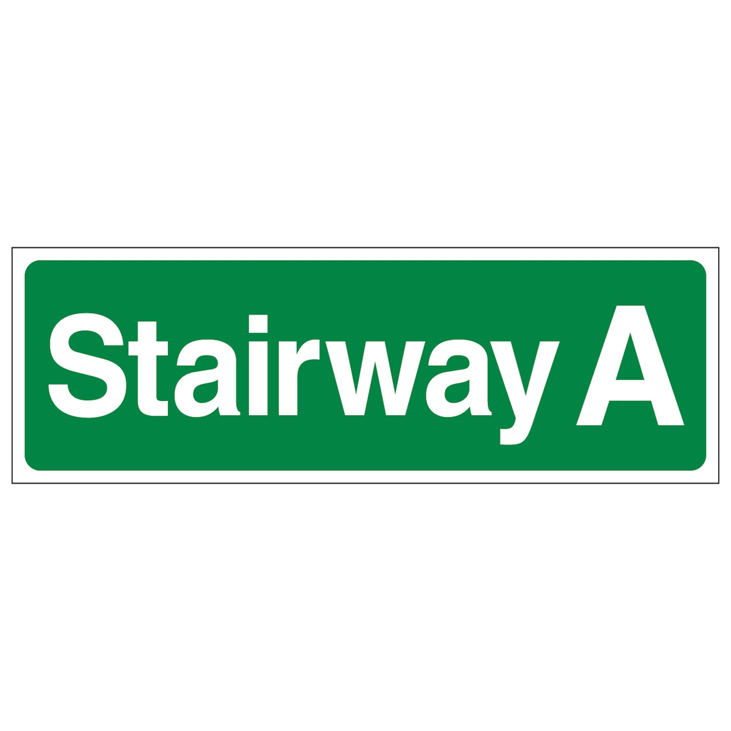 V Safety Stairway A 450 x 150 mm - 2mm Super-Tough Rigid Plastic Safety Sign