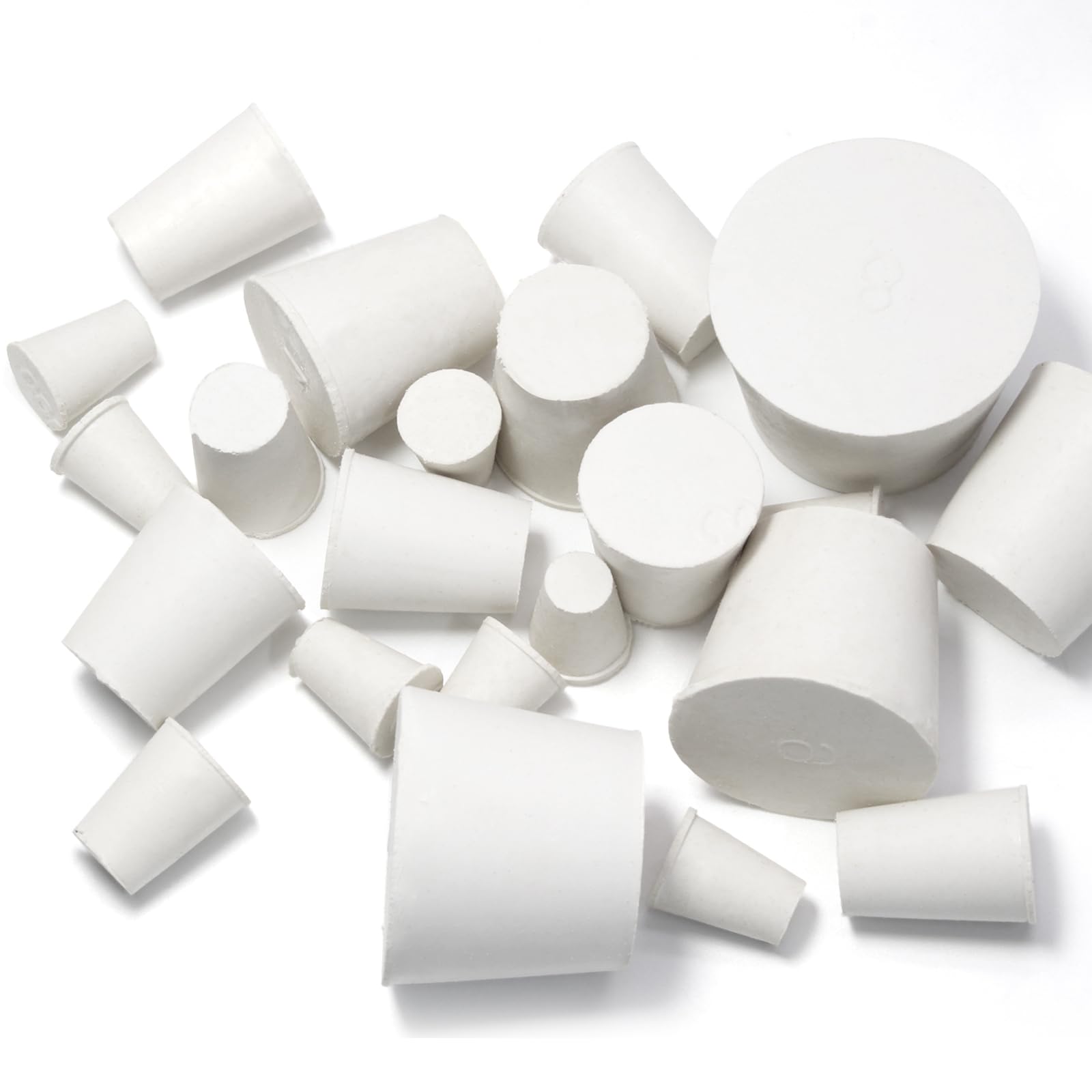 Bonsicoky 10 Pack Solid Rubber Stoppers, Size 4#, White — Amazon image 6