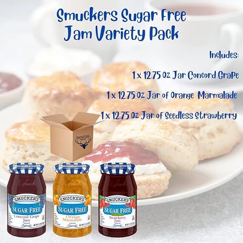 Miniatura 2 de Paquete variado de mermelada sin azúcar uva Concord mermelada de naranja mermelada de fresa sin semillas paquete de 3