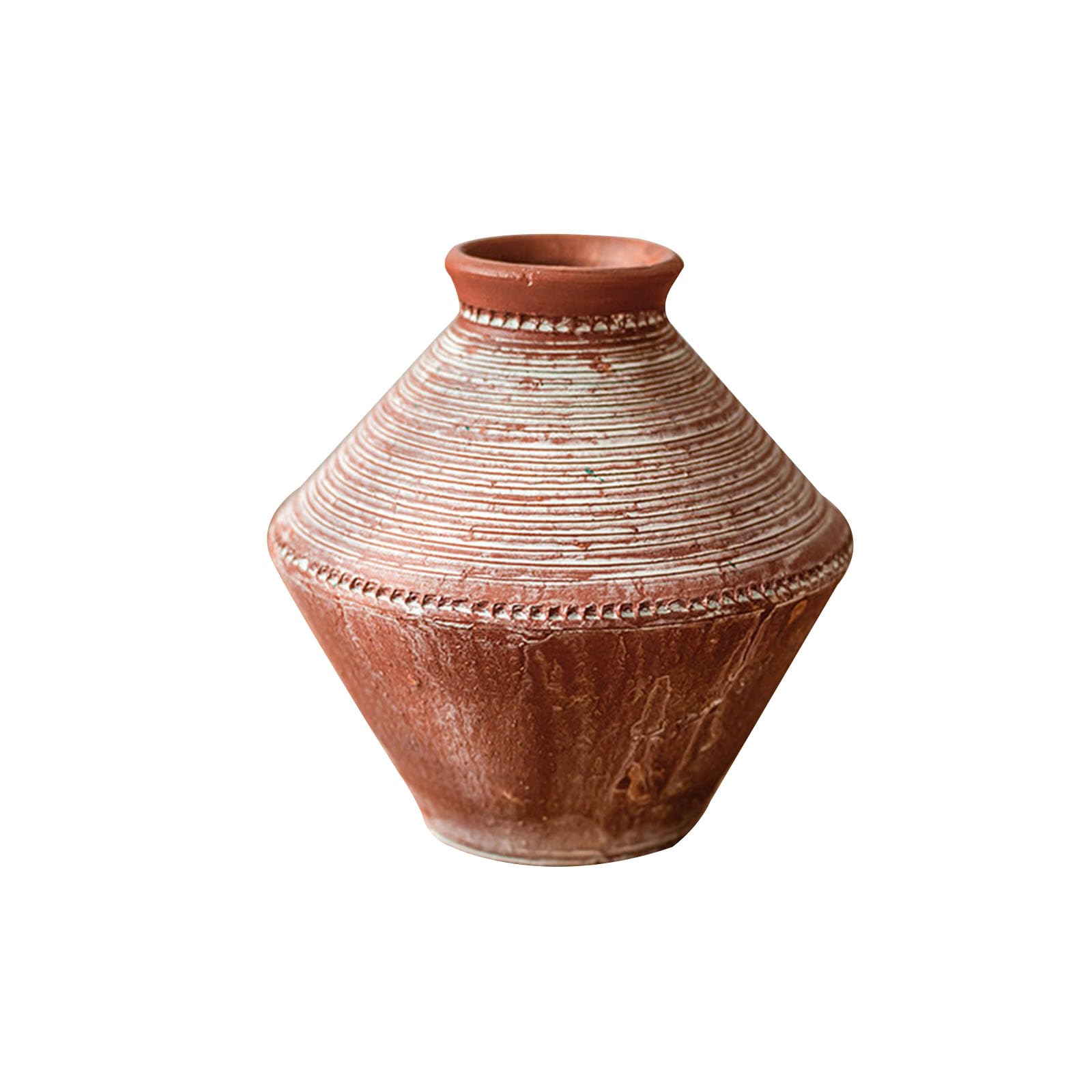 Nzzkoides Red B Red Thick Ceramic Vase, Creative Art Vase, Decoration For Living Room, Bedroom, Hotel, Balcony, Villa, Farmhouse(Size:20 * 20 * 20Cm,Color:red B)