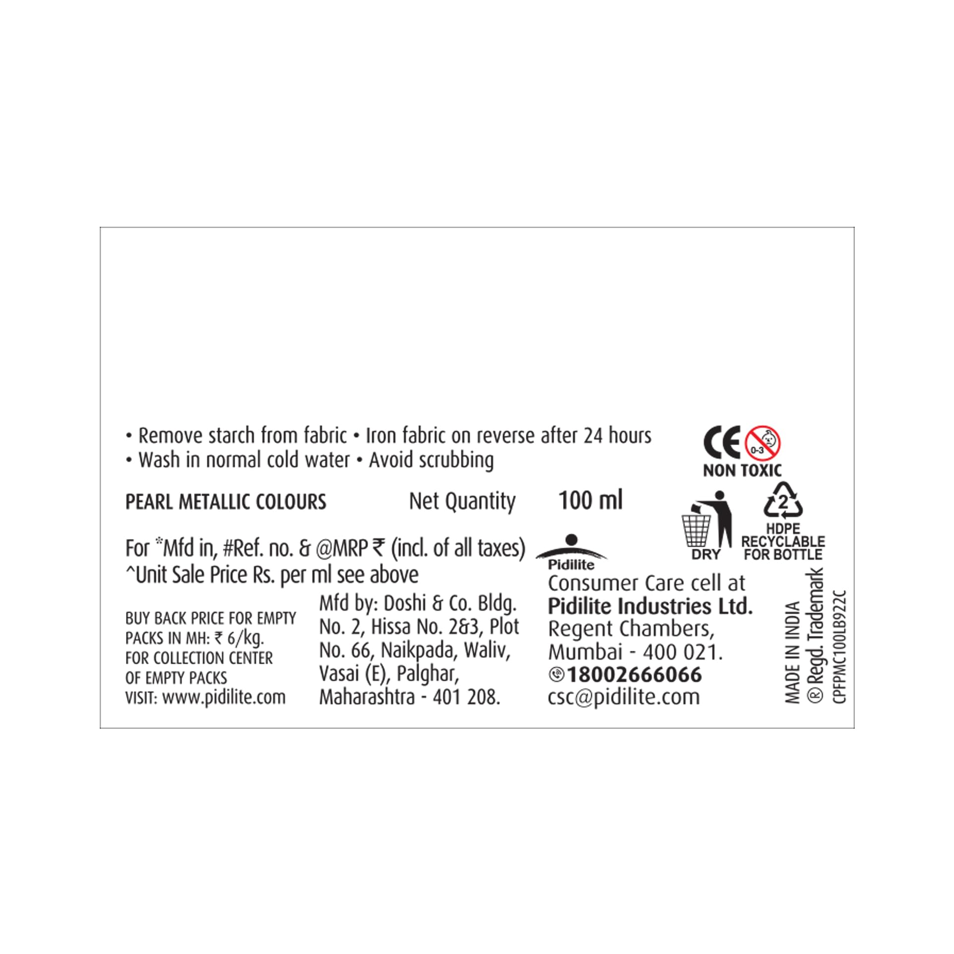 Fevicryl Acrylic Pearl Metallic 100ML Colour Combo | Paint on Canvas, Wood, Earthenware, Stone, thermocol, Metal, Leather, Glass | Ideal for Artists, Beginners and Gifting 4