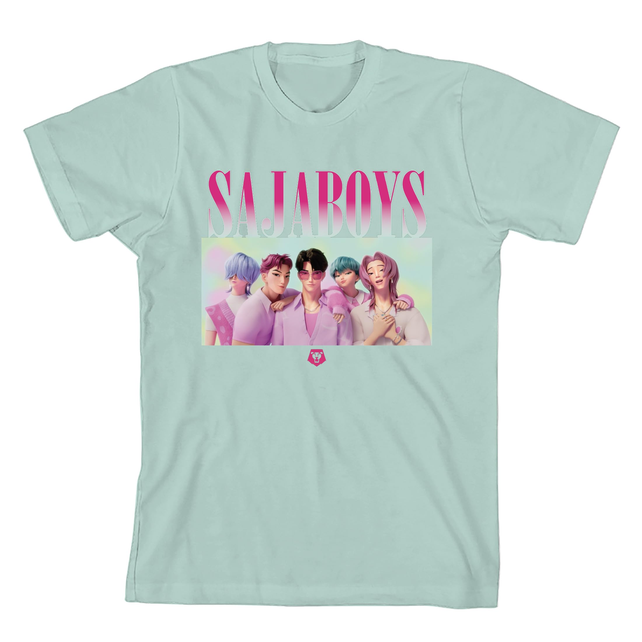 Kpop Demon Hunters Saja Boys Group Youth Light Green Crew Neck Short Sleeve T-Shirt