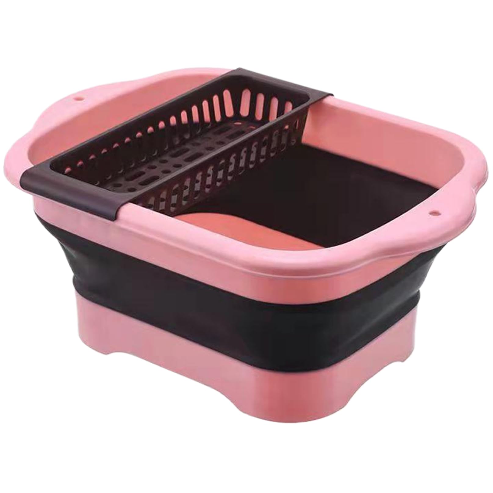 Lavandino pieghevole da campeggio, 41 x 30 x 18 cm, grande vasca con vassoio di scarico e tappo, vasca portatile con manico e foro per appendere la cucina