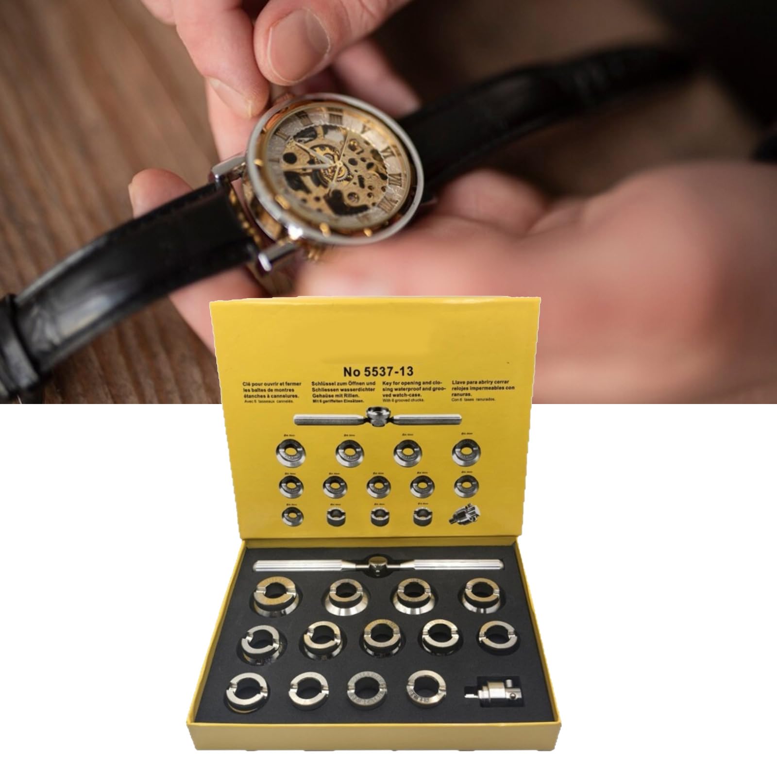 Juego de herramientas ergonómicas para abrir relojes, acero resistente al desgaste para facilitar las operaciones en el mantenimiento de relojes