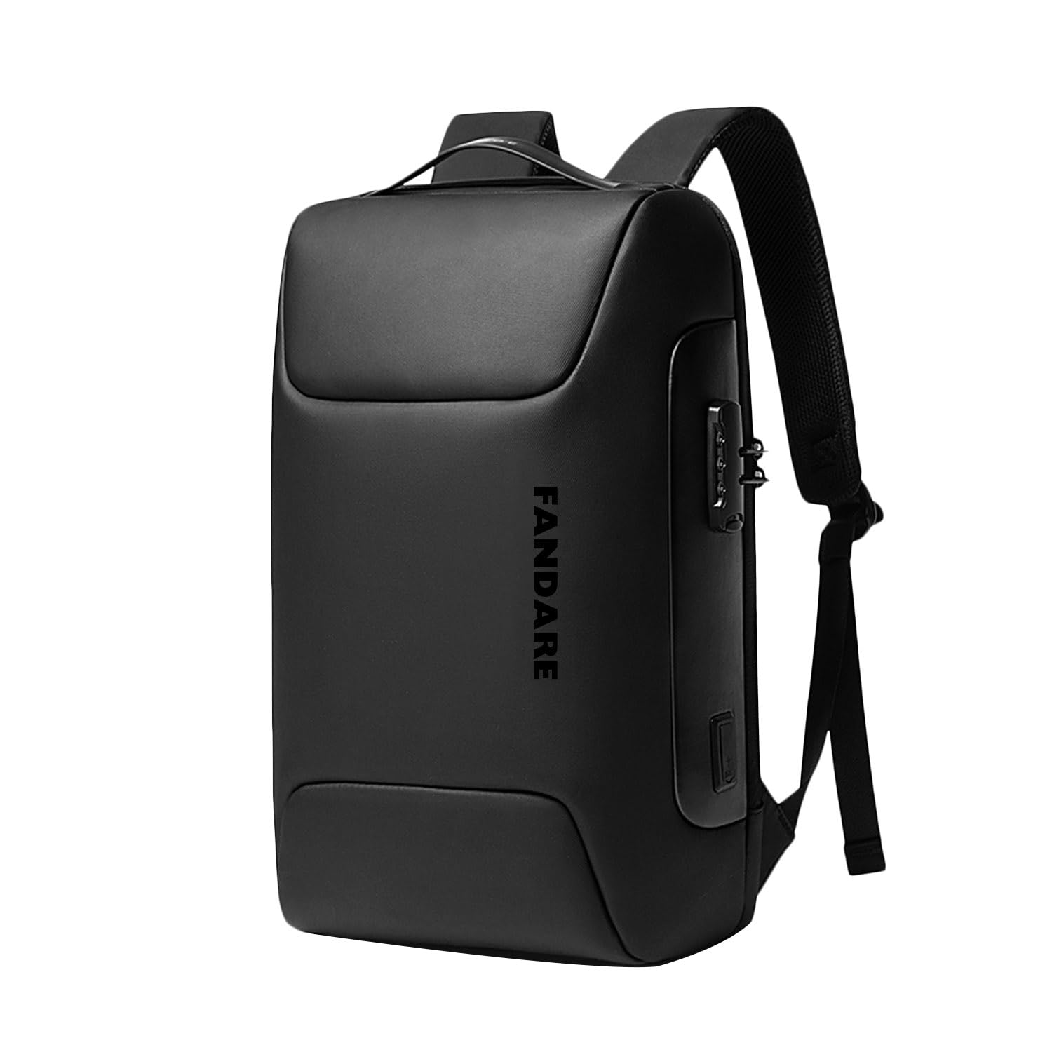 FANDARE Antivol Sac à Dos Ordinateur Portable 15.6 Pouces Homme d'affaires Femme Sac de Travail Scolaire Cartable avec Port de Chargement USB Fonctionnel Sac a Dos PC pour Loisirs Voyage Noir A