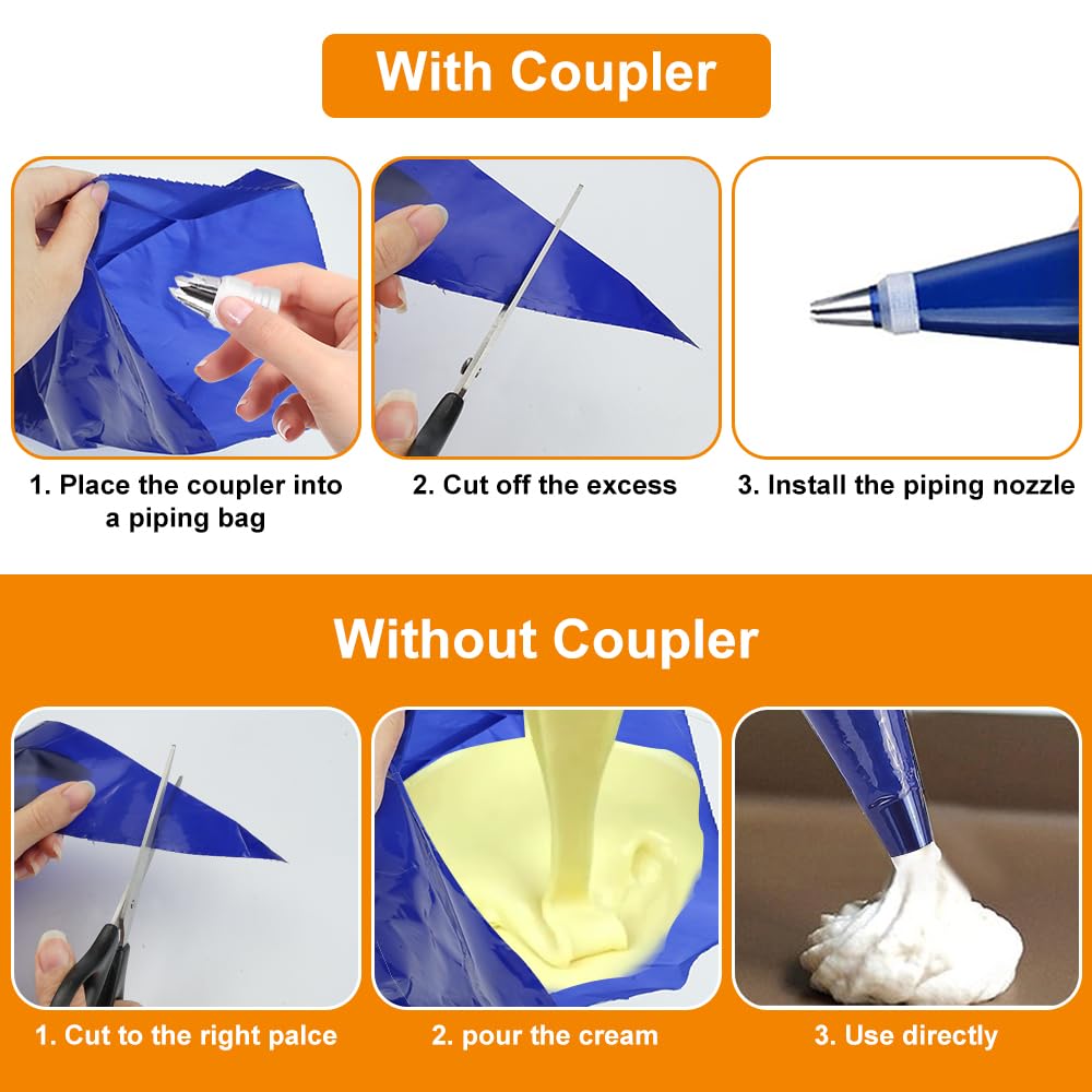 50 Sacchetti Per Pasticceria Monouso 52x25 Cm - Sac à Poche Grandi Per Decorare Torte E Cupcakes - Foto 6