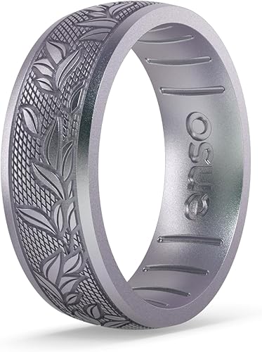 Miniatura 5 de Enso Rings Signature Etched Collection - Anillos clásicos de silicona grabados - Diseño cómodo y flexible - Fabricado en Estados Unidos