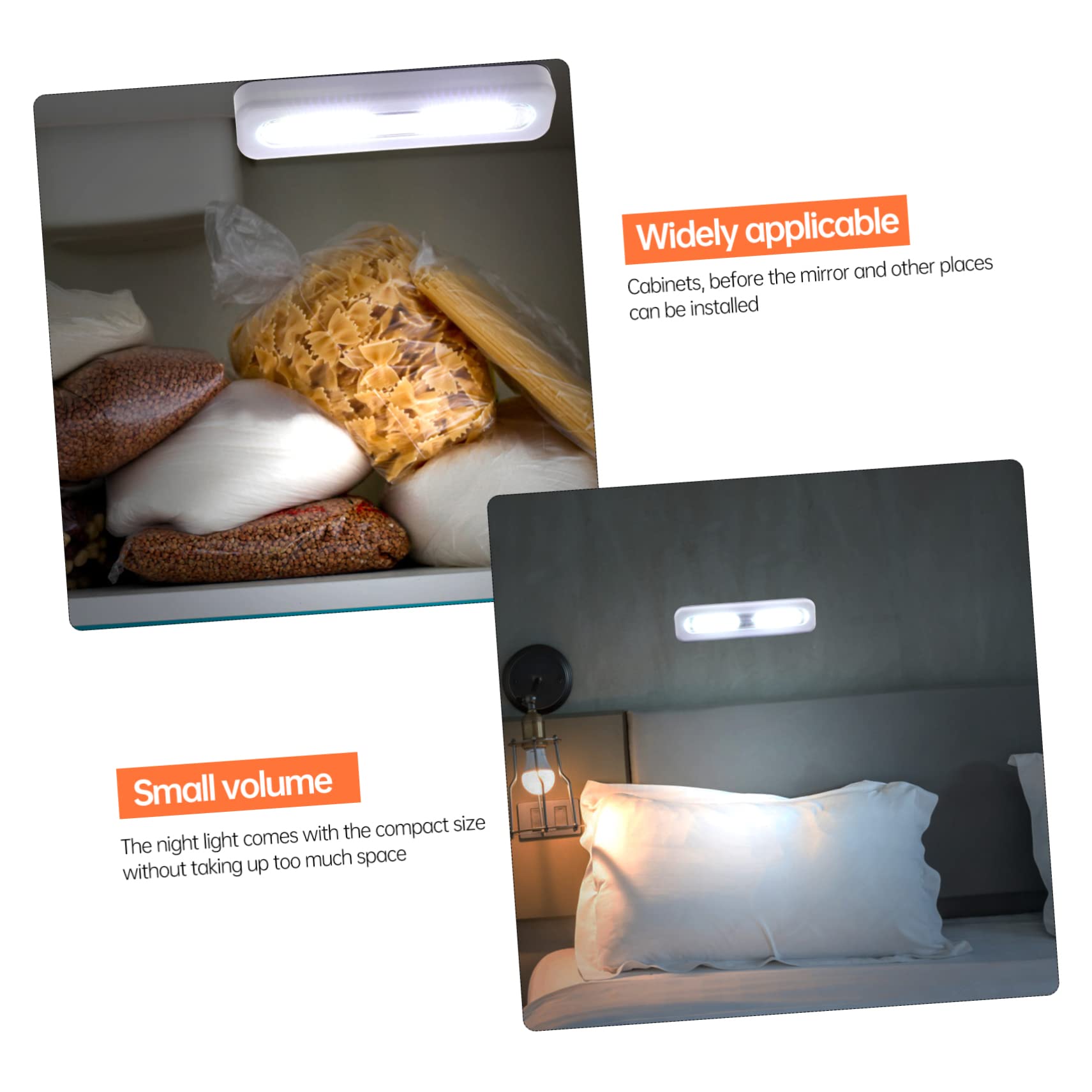 lámpara 1pc Pat Lámpara de noche pequeña Luz LED con sensor Luz de armario Luz táctil Llave organizadora Lámpara de noche táctil LED Luces LED debajo del gabinete Decoraciones blancas de pared Lámpara