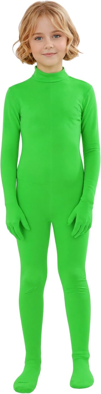 ATHX Kids High Stretch Halloween Cosplay Party Bodysuit Costume Child Spandex Back Zipper Headless Zentai Skin Suit Unitard