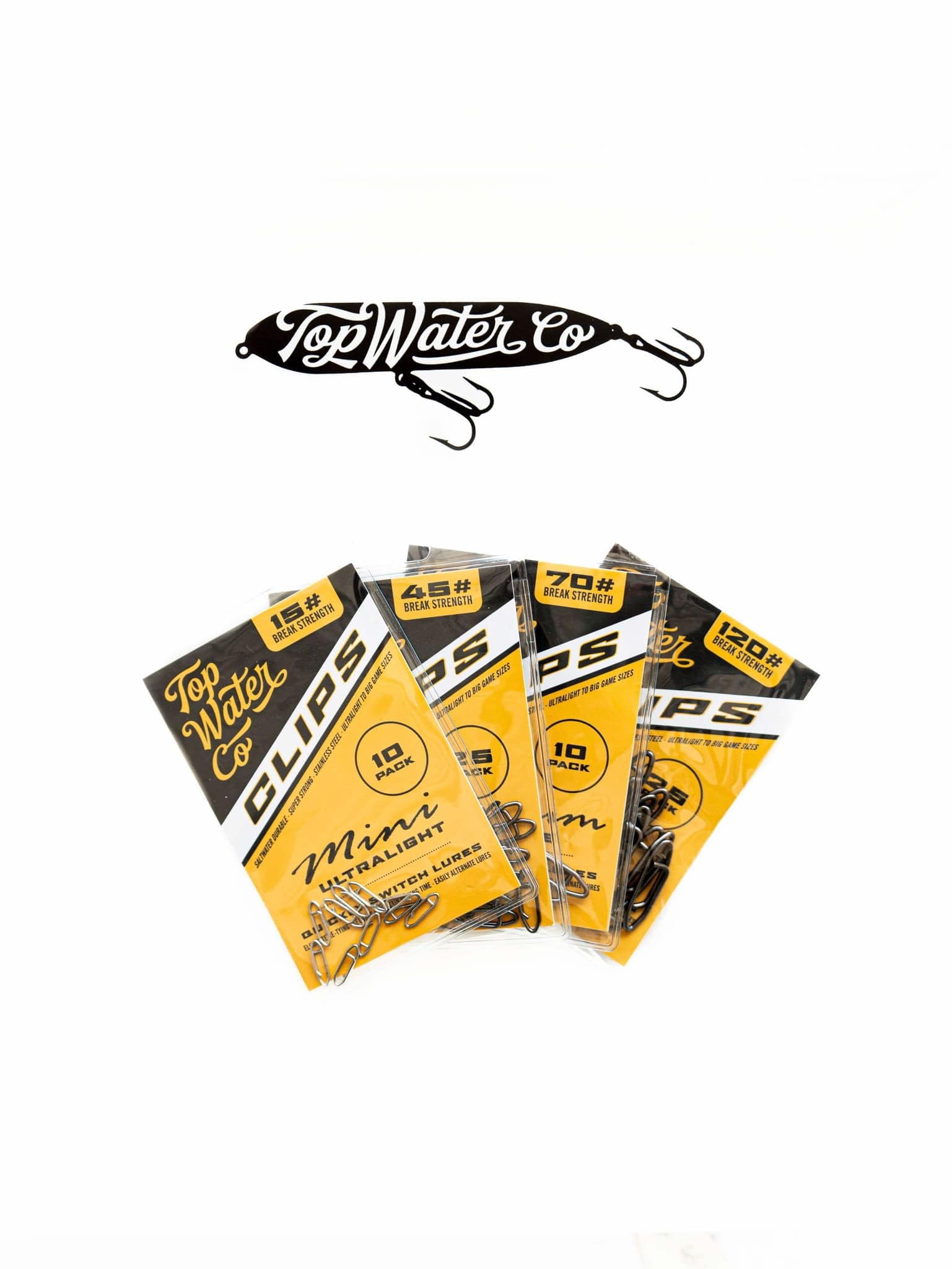 Top Water Co. - Clips de velocidad de pesca, acero inoxidable duradero, conector de señuelo rápido (varios tamaños)