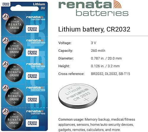 Miniatura 15 de Renata CR2032 Baterías - Batería de litio de 3 V 2032 (20 unidades)