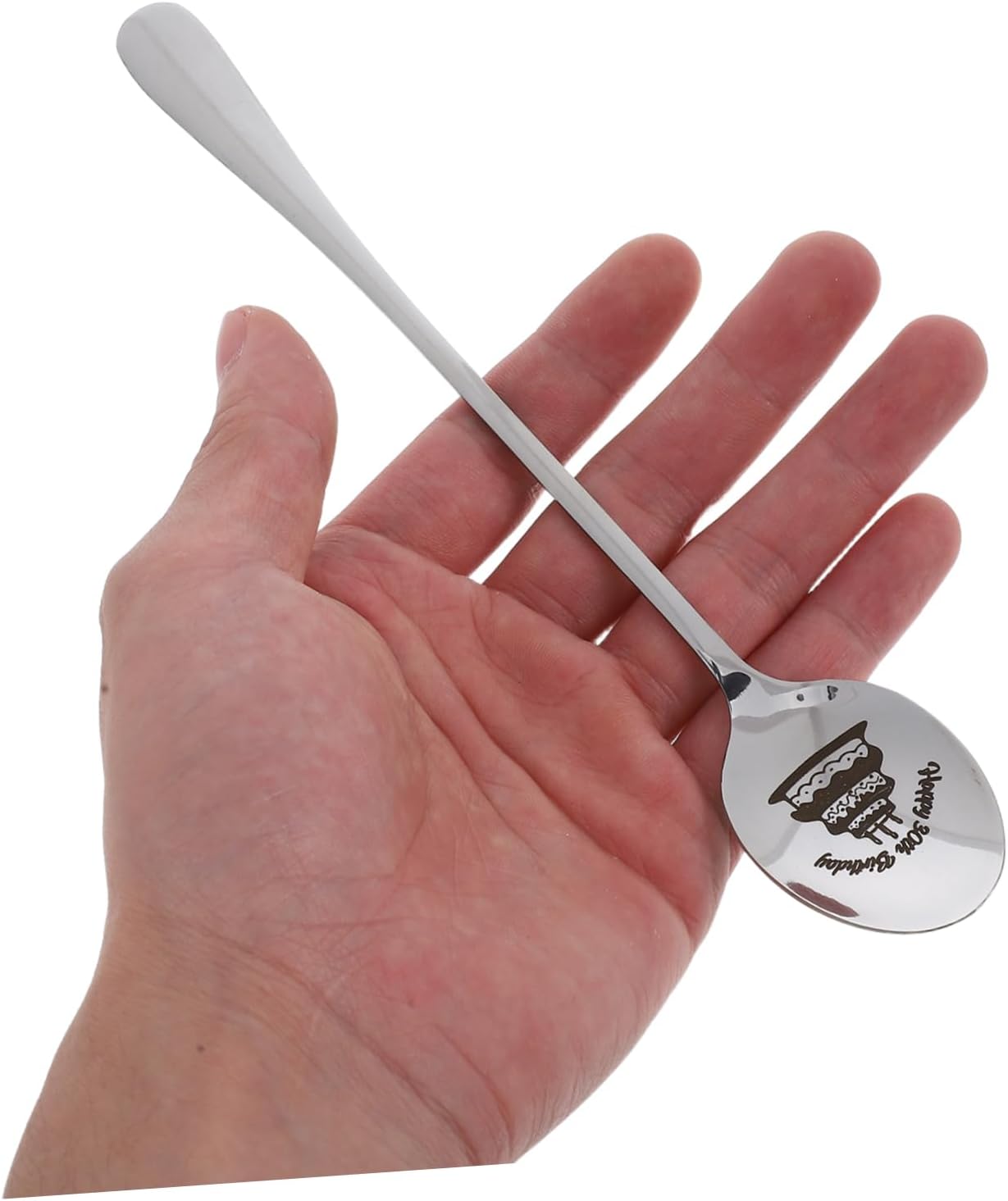 Engraved Spoon and Fork Set for 30th Birthday Gift, Stainless Steel