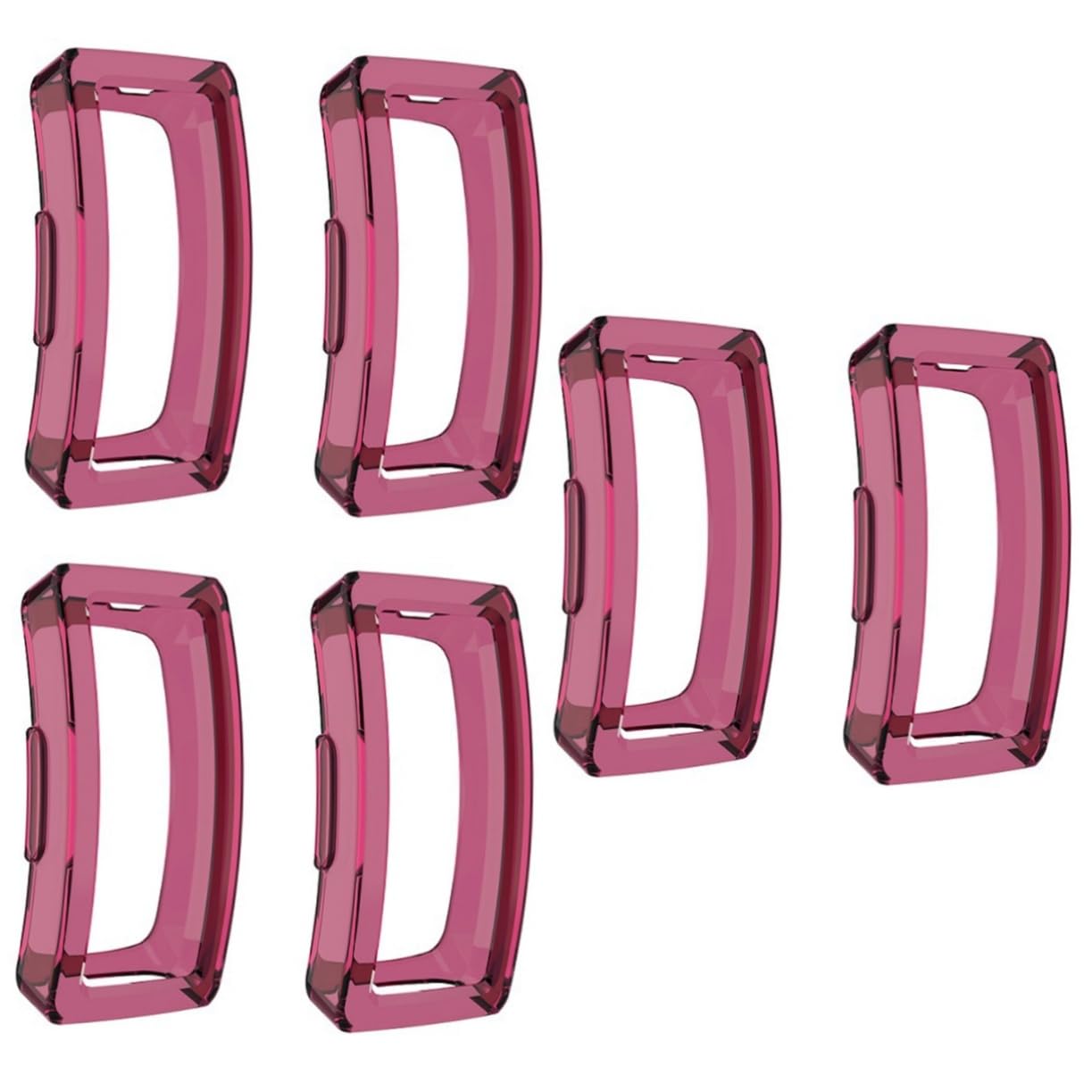 Housoutil 6 Pcs Smart Watch Shell Sport Accessories Exercise Accessories Smart Watch Protective Case TPU Shell Inspire Protector Watch Silicone Bumper Protective Case Hollow Cover Screen Red