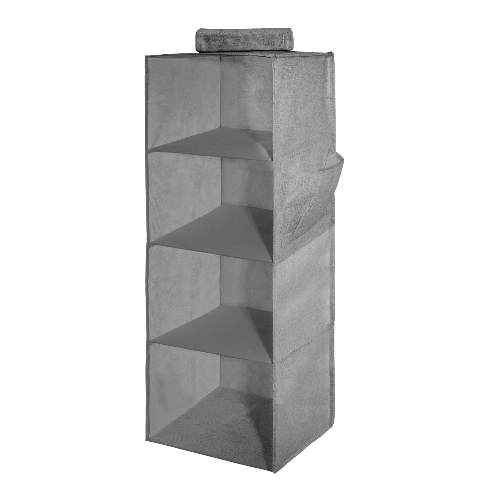 YRCBEHFU Hanging Closet Organizer 4-Shelf Hanging Shelves Collapsible Hanging Storage Shelf for Bedroom College Dorm Pantry Camper RV, Grey