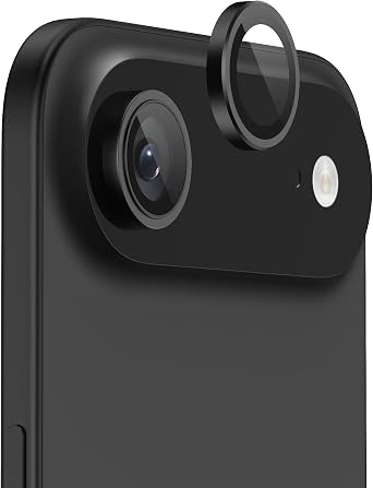 FLOLAB NanoArmour for iPhone 17 Air Camera Lens Protector Durable, Tempered Glass Camera Cover, Aluminum Camera Ring, Anti Reflective TruColors Ultra Clear, and Easy to Install - Black