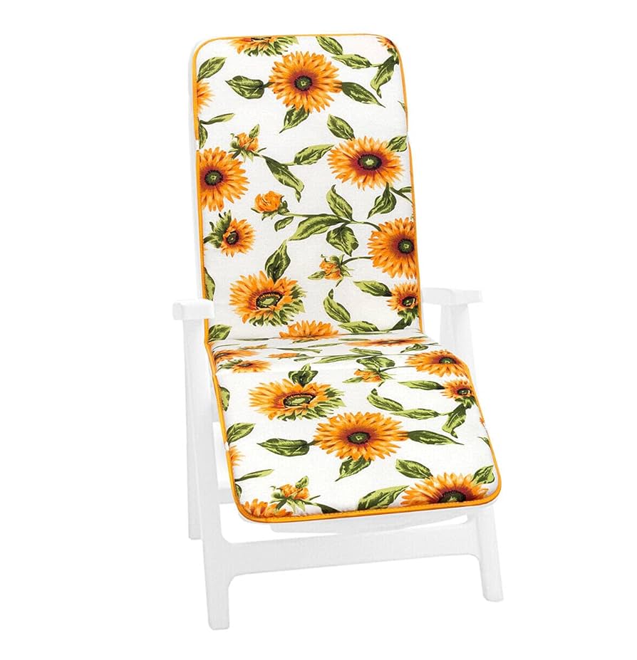 Cuscino Sdraio Floreale Viola - Copri Seduta Morbido Per Sdraio O Poltrona Pieghevole - Foto 11