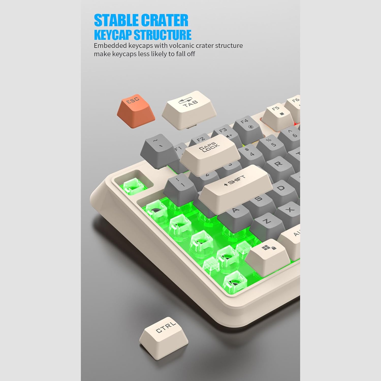 JAGTRADE K82 Keyboard stable crater keycap structure