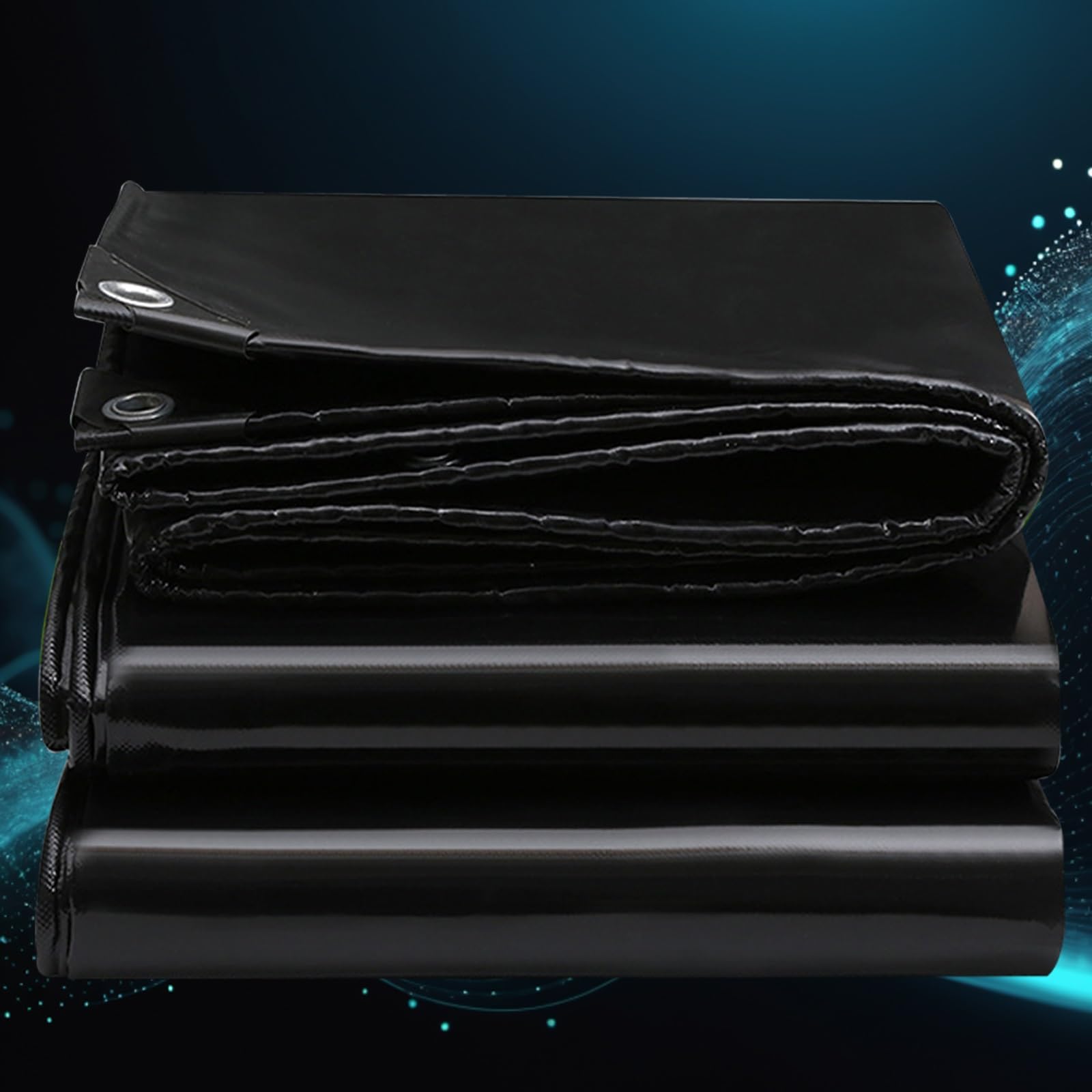 Reinforced Tarpaulin/Ground Sheet/Fly Sheet 1.4 x 2.8 m with Rubber Strengthened Corners, Easy to Wash with Eyelets Ground Sheet for Garden Furniture Shed Camping, Black
