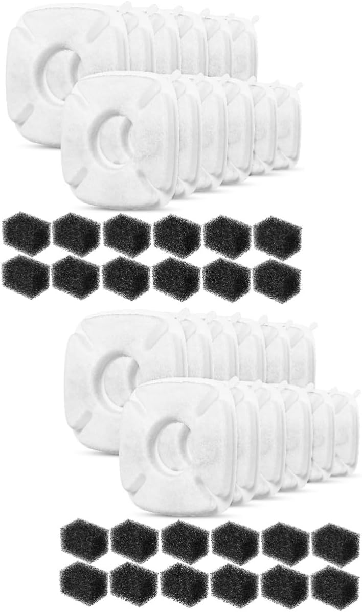 24sets Pet Fountain Replacement Filters Water Dispenser Filters for Dogs and Cats Easy to Install Filtration Compatible Various Brands