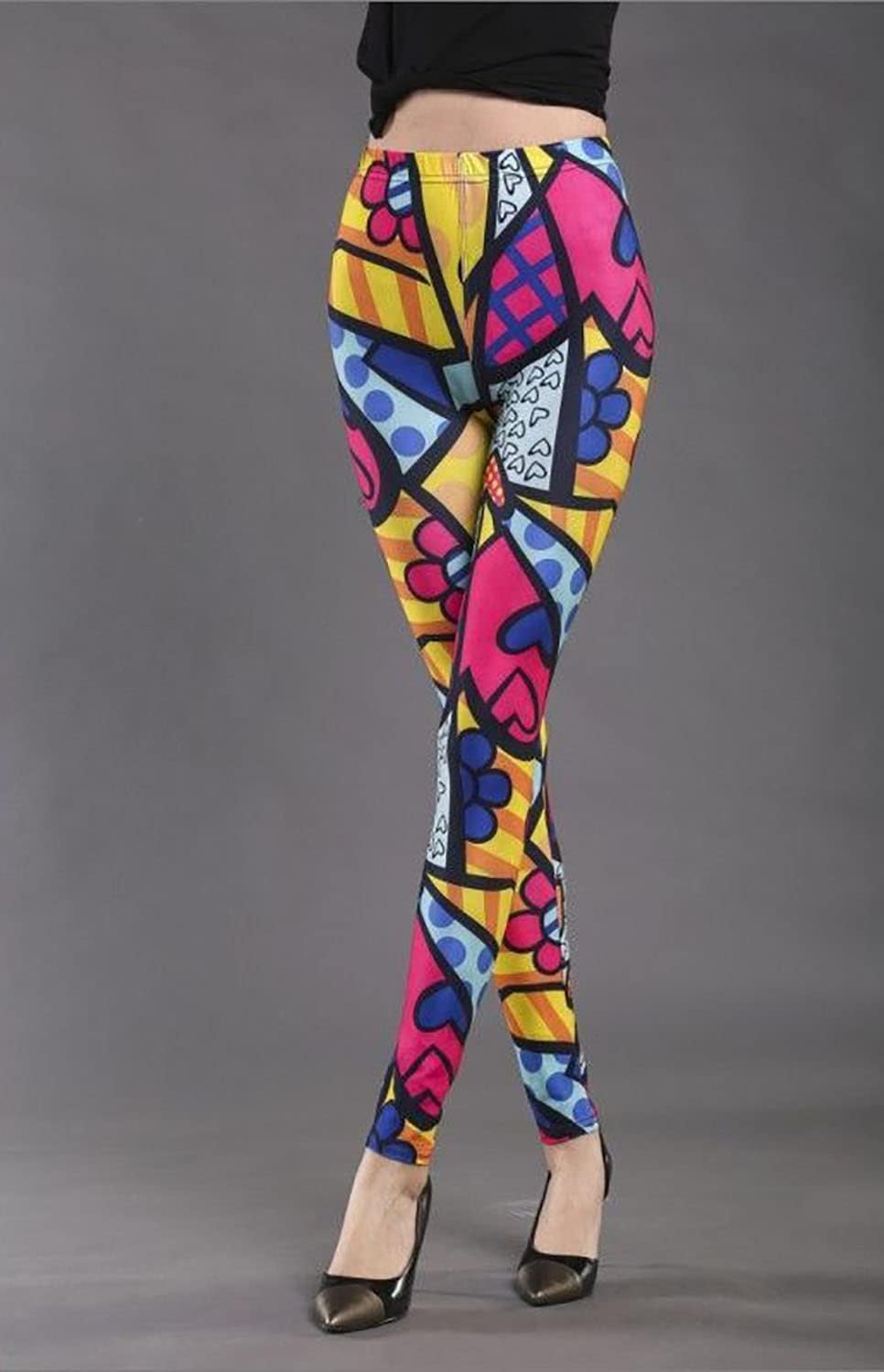 acdiac Women's Fashion Print Leggings Yoga Pants Cartoon Patterns One Size for Fitness Jogging Gymnastics - Image 2