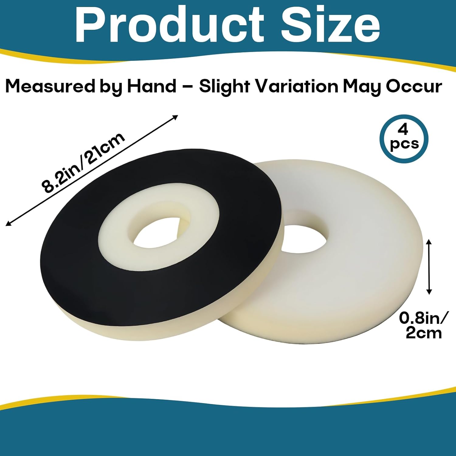 4-Pack 9" Discs Sanding Backup Pads Compatible with Porter Cable 7800 Drywall Sander, Fits Most 9" Discs Sanding Tools, Foam Backed for Durability and Reusable Disc Use
