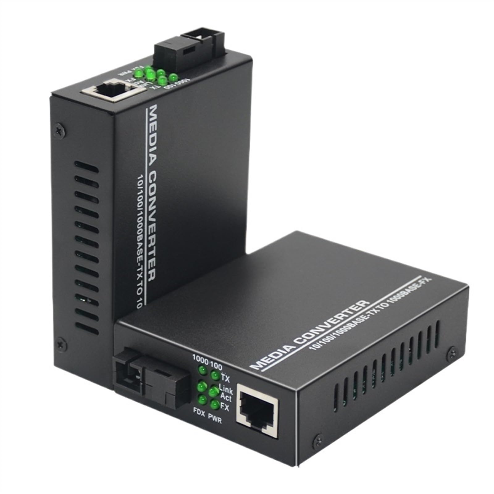 Convertisseur De Médias Optiques Gigabit, 1000/100Mbps, Ethernet RJ45, Monomode, Fiber Unique, Port TX RX SC, Alimentation Externe (Size : 1000M 3KM)
