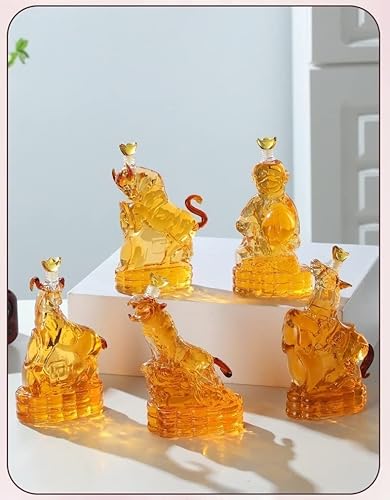 Miniatura 3 de 12 decantadores del zodiaco chino, juego de copas de vino de 5.1 fl oz x 12, decantador de vidrio de whisky, botella de vino de vidrio resistente al