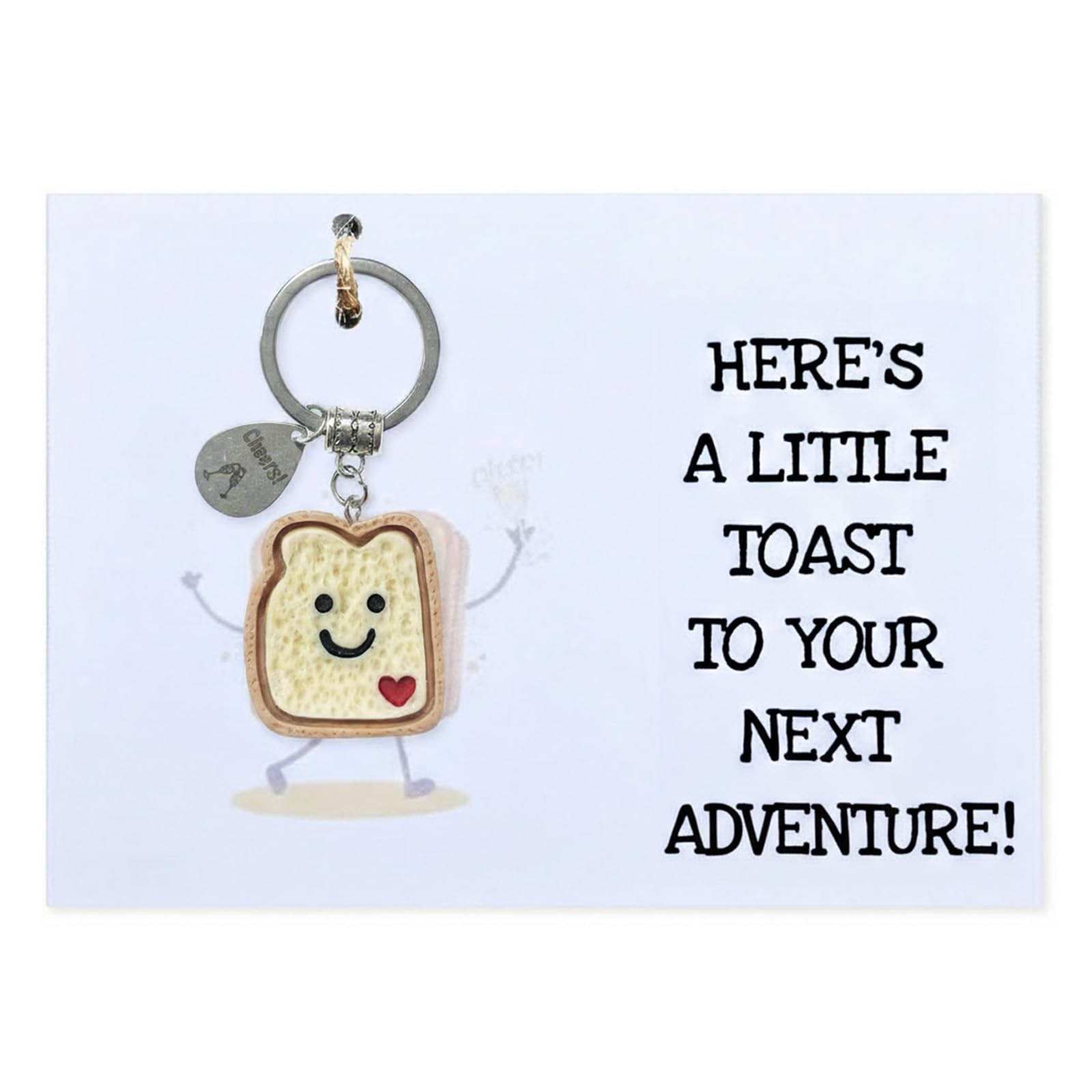 Aikobaa Women's Adventure Simulation Bread Toast Keychain, Good Luck Gifts, Leaving Gifts For New Job & Congratulations Present, New Beginnings & Sorry Your Leaving Charm For Coworkers (Adventure)
