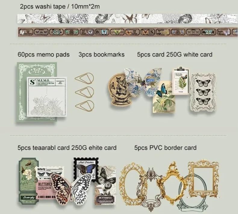 Image of Invite Enterprise Paperwrld Vintage Butterfly Scrapbooking Box (Enchanted Garden-Green)