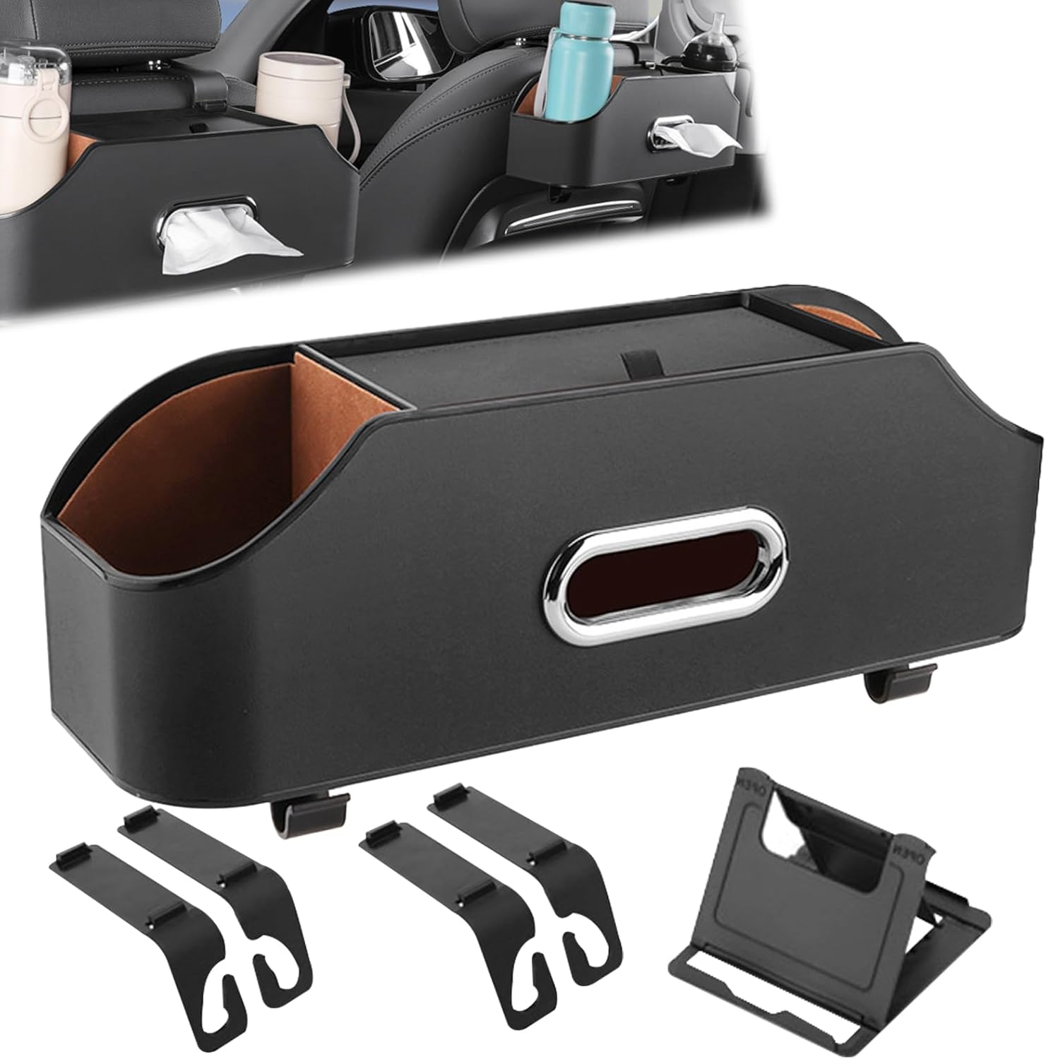 Car Back Seat Organizer, Backseat Car Organizer with Cup