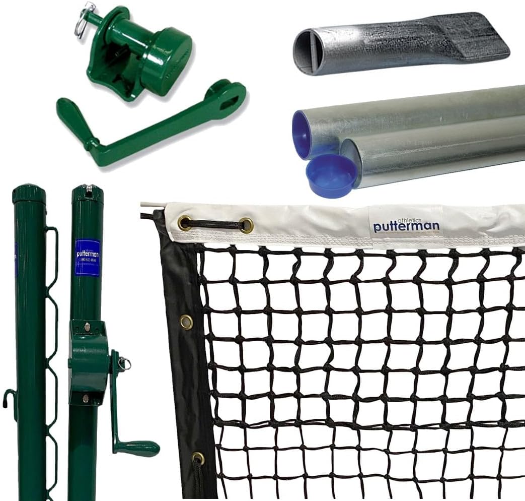 Putterman 3.5mm Signature Double Top Tennis Net – Optional Seasonal Court Maintenance Kit