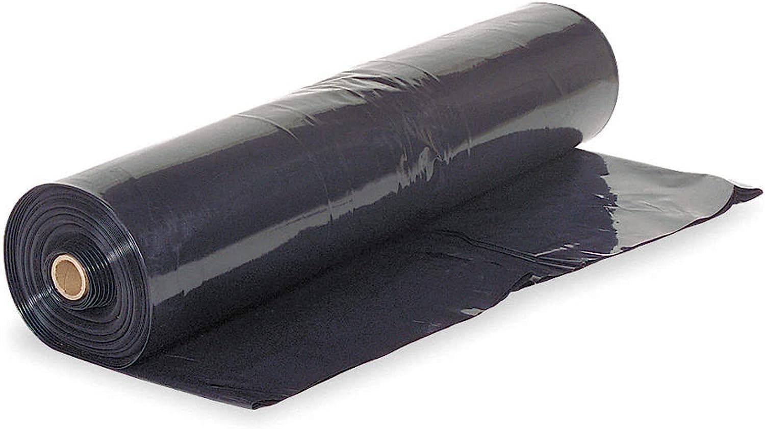 Vapor Barrier Supply -Black Plastic Sheeting - Black Plastic Tarp, Polyethylene Vapor Barrier Plastic Sheeting, Black Painters Tarp, Roll of Heavy