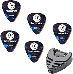 Palhetas De Guitarra Violão Harmonics 096 (5 UNIDADES) + Porta Palheta