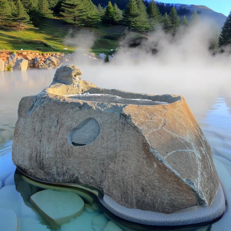 Amazon.co.jp: 御影石 彫刻 龍 巨石風呂 露天 風呂 石風呂 希少 天然