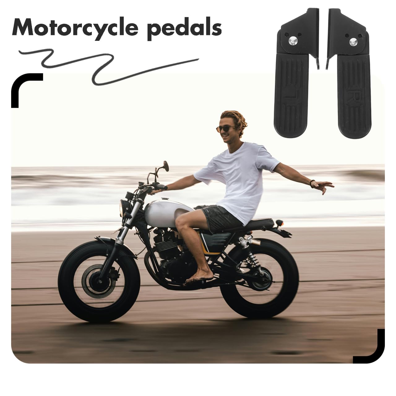 OUNONA Pédales De Repose-Pieds Pliables En Plastique Pour Trottinette Et Cyclomoteur Électrique Facile À Installer Réduction De La Fatigue 15X5X1.5Cm