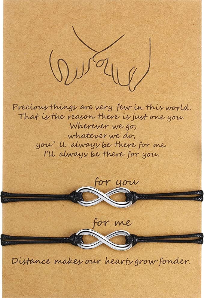 AJS Friendship Bracelets Handmade Matching Bracelets with Adjustable Cord, Great Gift for Best Friends/Couples/Lovers/Girls Alloy (Pack of 2) (B0C2PTT62C) Amazon Price History, Amazon Price Tracker