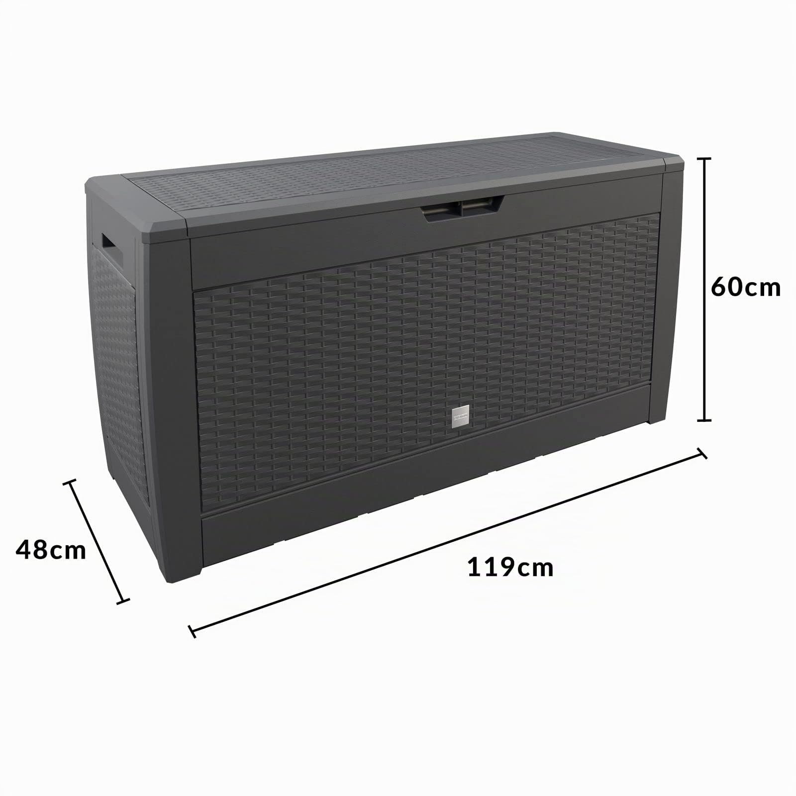 Casaria Baule da Giardino 310L Box Portacuscini 119x48x60cm 4 Rotelle Contenitore Richiudibile