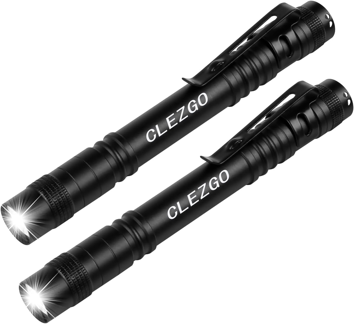 LED Pen Light Flashlights-2 Pack Small,Mini, Waterproof Pocket Flashlight with Clip for Camping, Outdoor, Emergency, Inspection, Work,Repair,Nurses & Medical Use