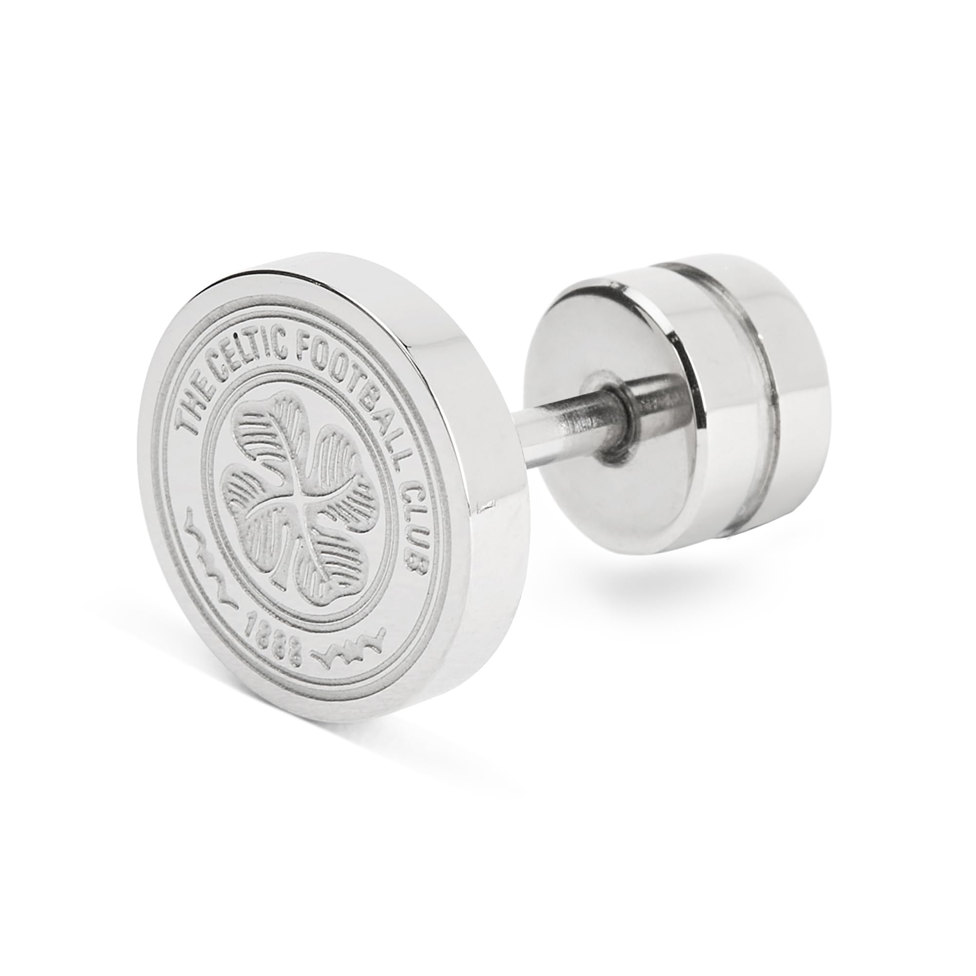 Official Celtic FC Crest Stainless Steel Single Stud Earring - 1888 Logo
