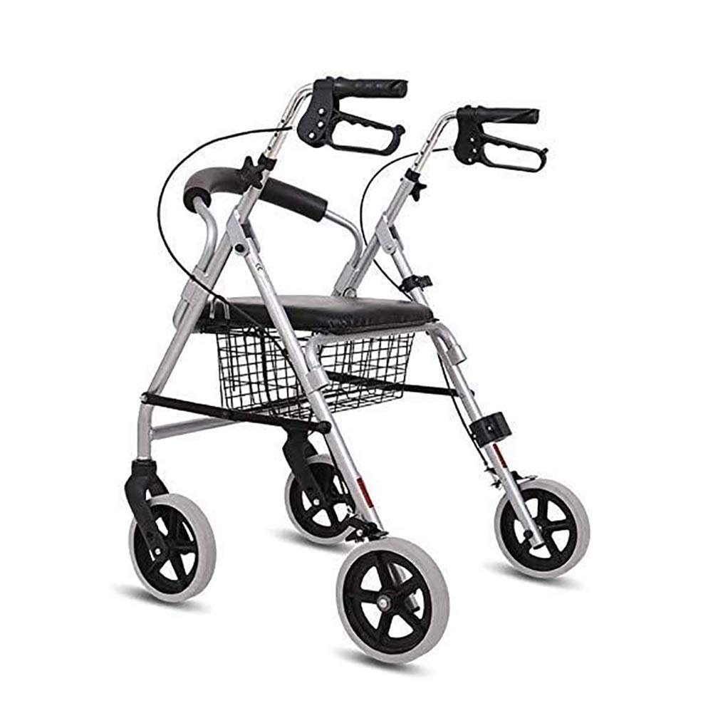 Andador para personas mayores Andador con ruedas Andador con asiento y ruedas, Andadores portátiles plegables para personas mayores, Andador con cesta de almacenamiento de gran capacidad little