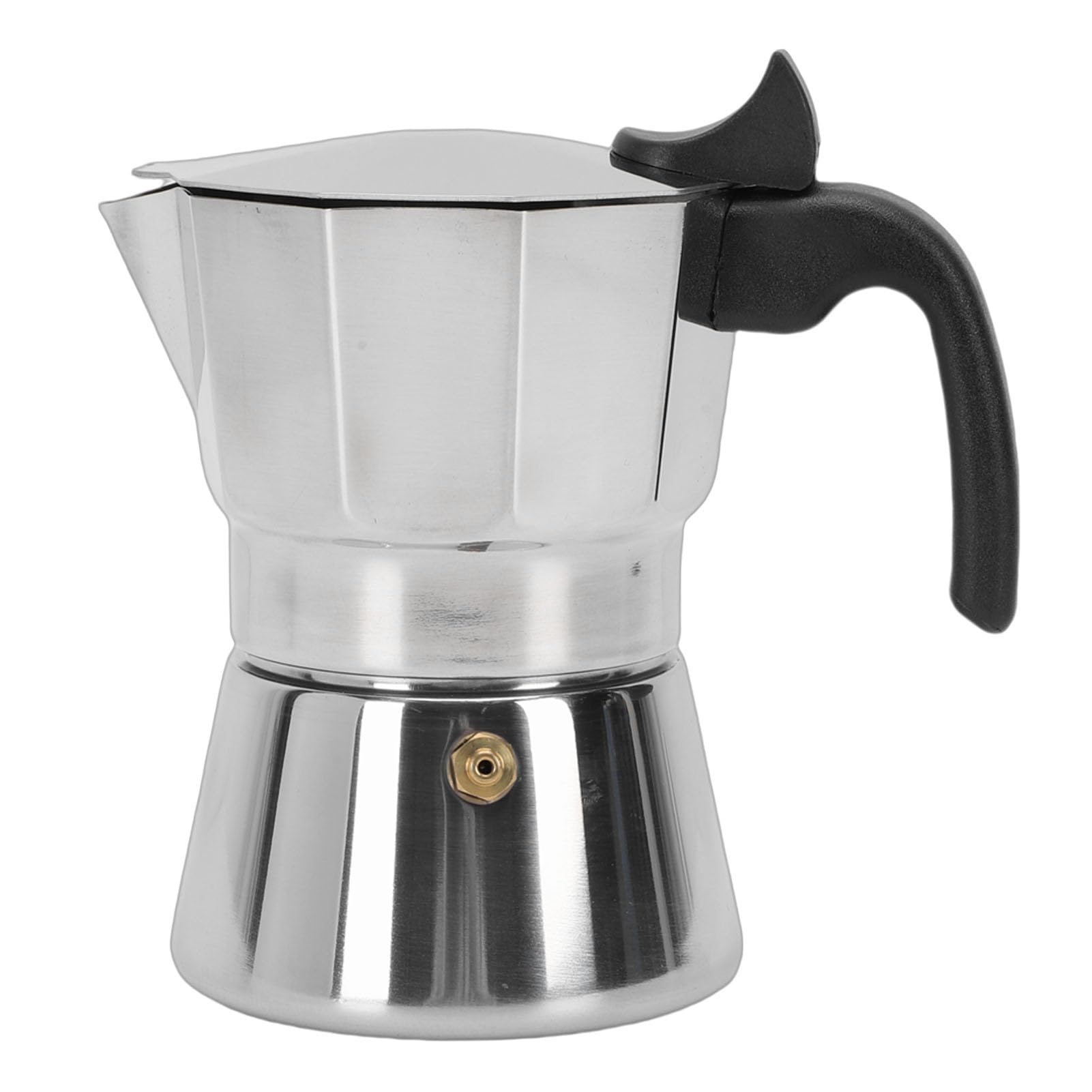 Asixxsix Stovetop Coffee Maker, Octagonal Stainless Steel Italian Coffee Machine Mocha Pot Percolator with Heat Resistant Handle and Knob for Authentic Cuban Style Espresso (3 Cups 150ML)