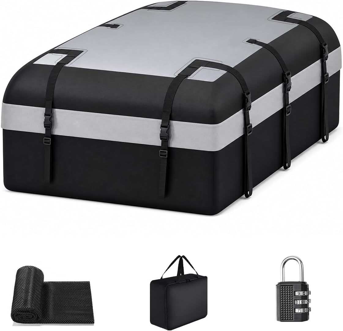 30 Cu Ft SUV Cargo Carrier Bag - Waterproof, Lockable Rooftop Carrier