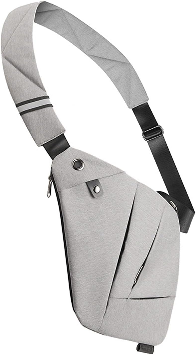 MINLUBAOLUOAnti Theft Crossbody Bag for Women and Men, Slim Sling Bag Cross Body Travel Bag,for Bicycle Hiking Jogging (Grey)