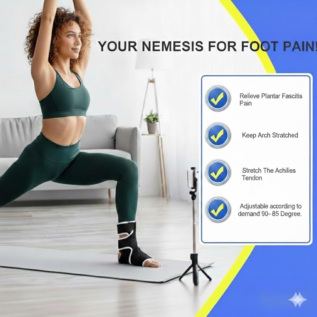 Plantar Fasciitis Night Splint, 2026 Upgraded Adjustable Plantar Fasciitis Relief Night Splint for Men and Women with Achilles Tendonitis and Plantar Droop (Black and Gray) - Image 6